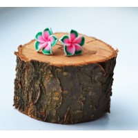 Серьги "Яркий гибискус".